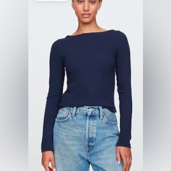 Aritzia Homestretch Boatneck Long Sleeve Shirt - Picture 1 of 3